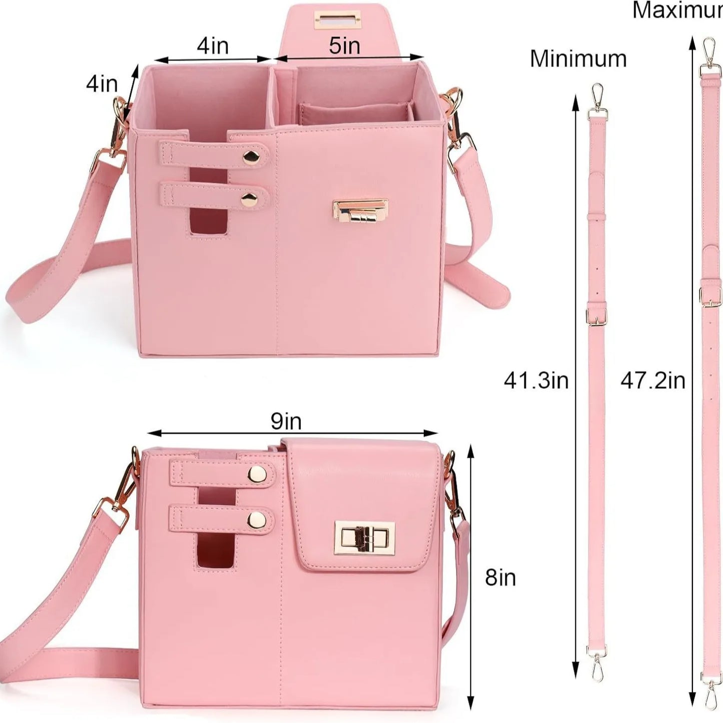 Outdoor Portable Crossbody Water Cup Storage Bag, Multifunctional Leather Water Bottle Holder with Adjustable Shoulder Strap